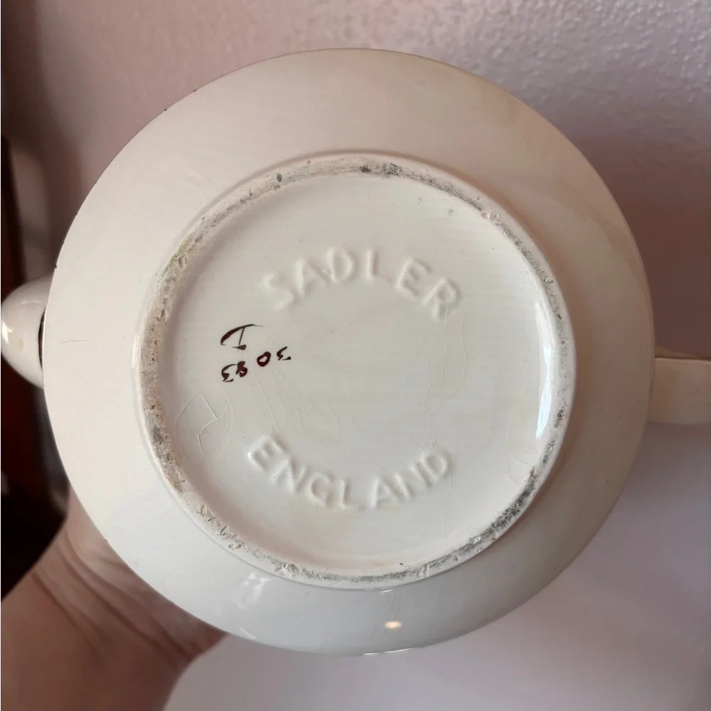 Sandler Teapot England Vintage 3083 Gold Gild Morning Glory